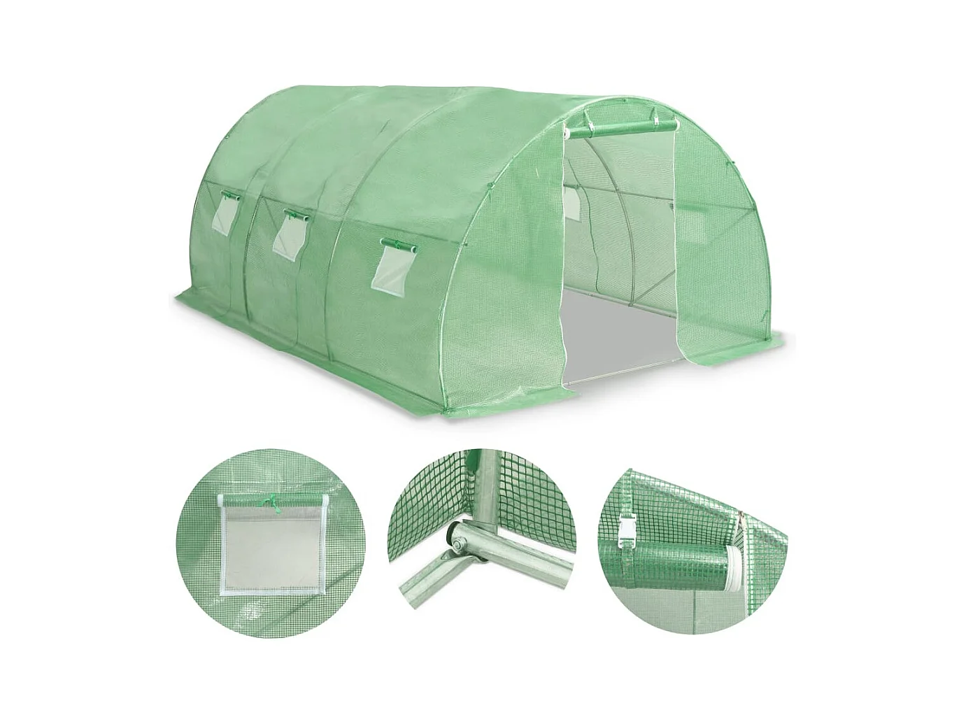 Serra tenda riparo piante fiori ortaggi 135 m² 450 x 300 x 200 cm verde 02_0044441