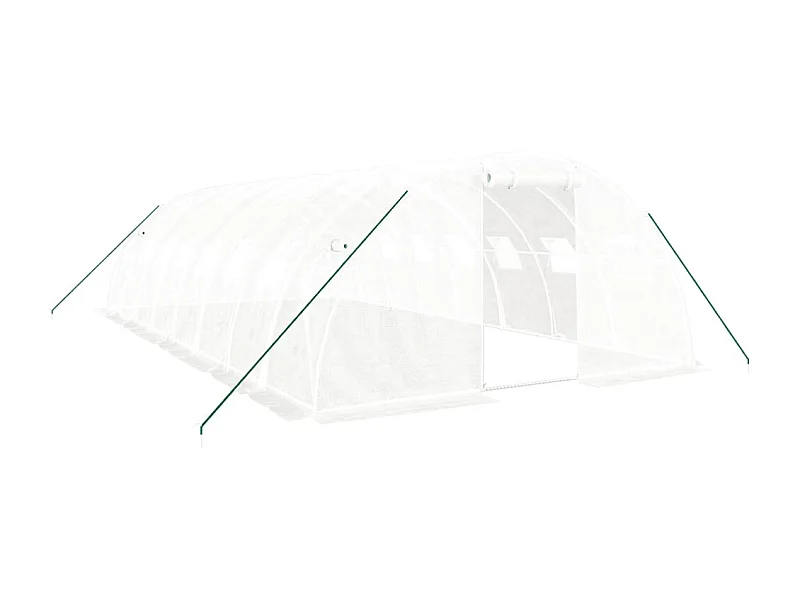 Serra tenda riparo piante fiori ortaggi con struttura in acciaio 32 m² 8 x 4 x 2 m bianca 02_0044575