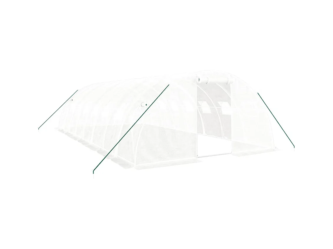 Serra tenda riparo piante fiori ortaggi con struttura in acciaio 32 m² 8 x 4 x 2 m bianca 02_0044575