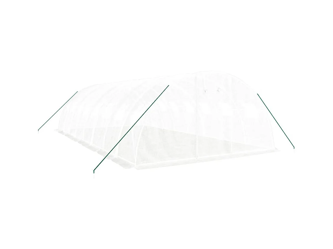 Serra tenda riparo piante fiori ortaggi con struttura in acciaio 32 m² 8 x 4 x 2 m bianca 02_0044575