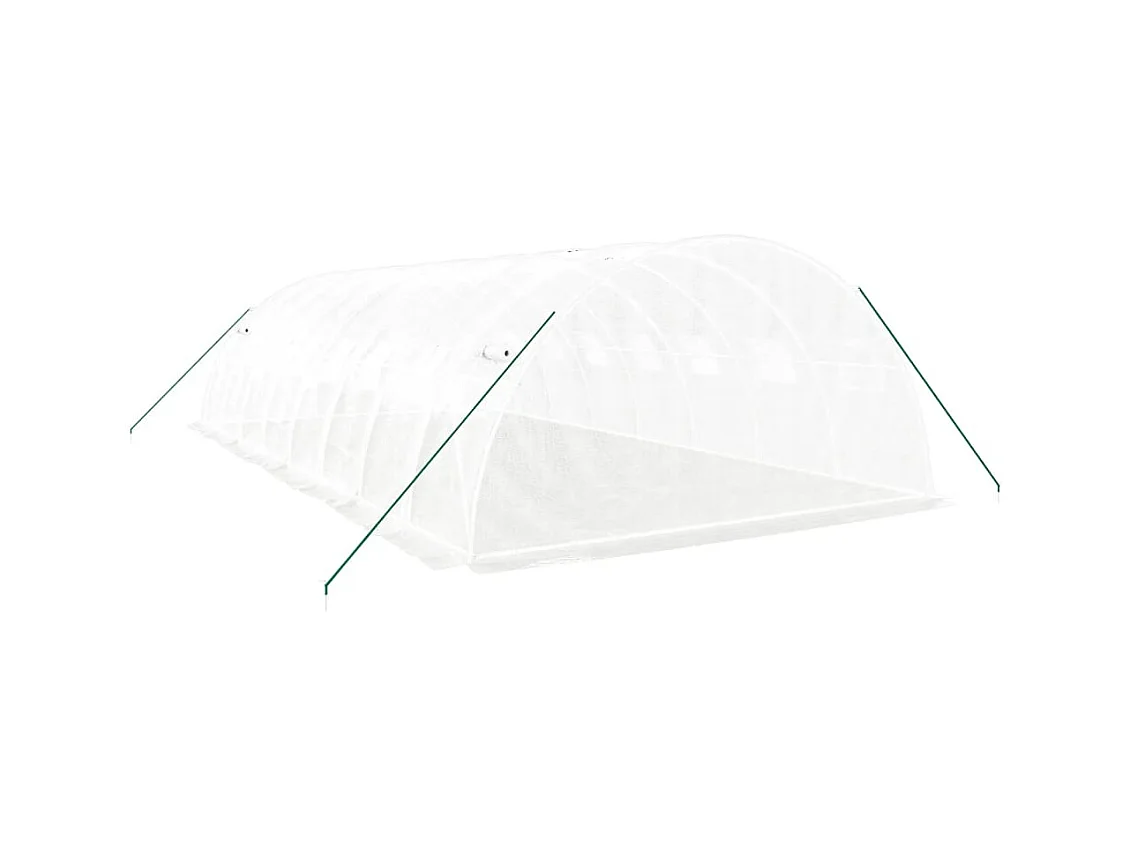 Serra tenda riparo piante fiori ortaggi con struttura in acciaio 32 m² 8 x 4 x 2 m bianca 02_0044575