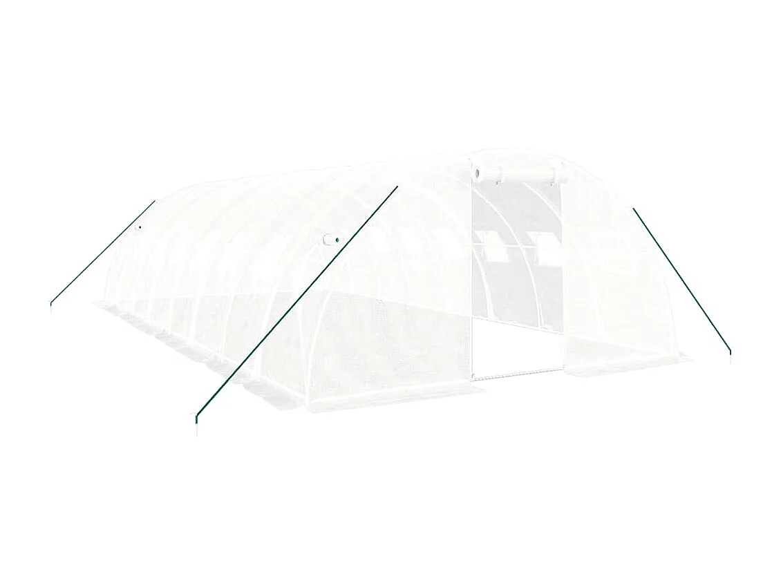 Tenda de estufa abrigo para plantas flores vegetais com estrutura de aço 32 m² 8 x 4 x 2 m branco 02_0044575