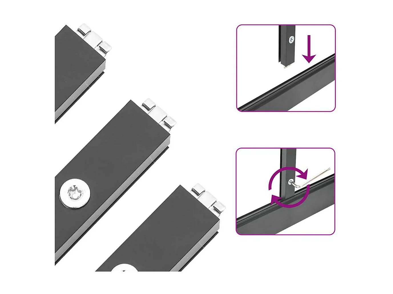 Invernadero de carpa para plantas flores y verduras con estructura de base 224 x 169 x 202 cm aluminio antracita 02_0044498