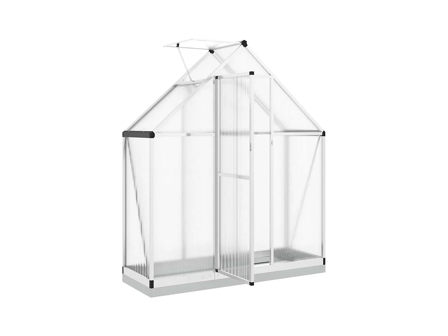 Serra tenda riparo piante fiori ortaggi con base telaio argento 169 x 58 x 202 cm alluminio argento 02_0044520