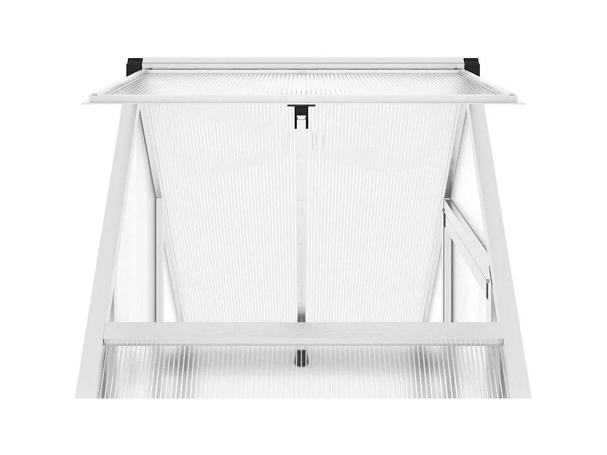 Serra tenda riparo piante fiori ortaggi con base telaio argento 169 x 58 x 202 cm alluminio argento 02_0044520