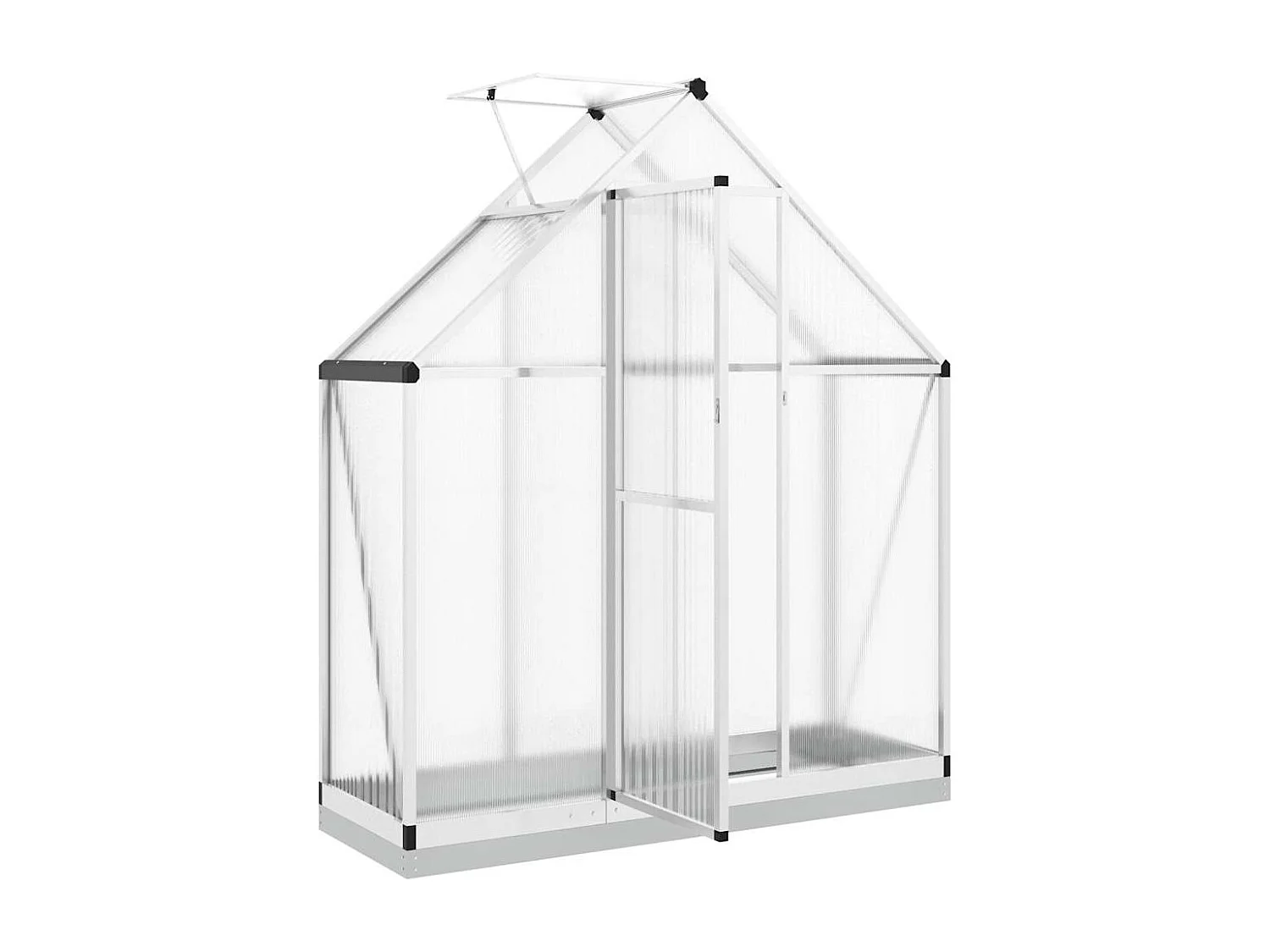 Serra tenda riparo piante fiori ortaggi con base telaio argento 169 x 58 x 202 cm alluminio argento 02_0044520