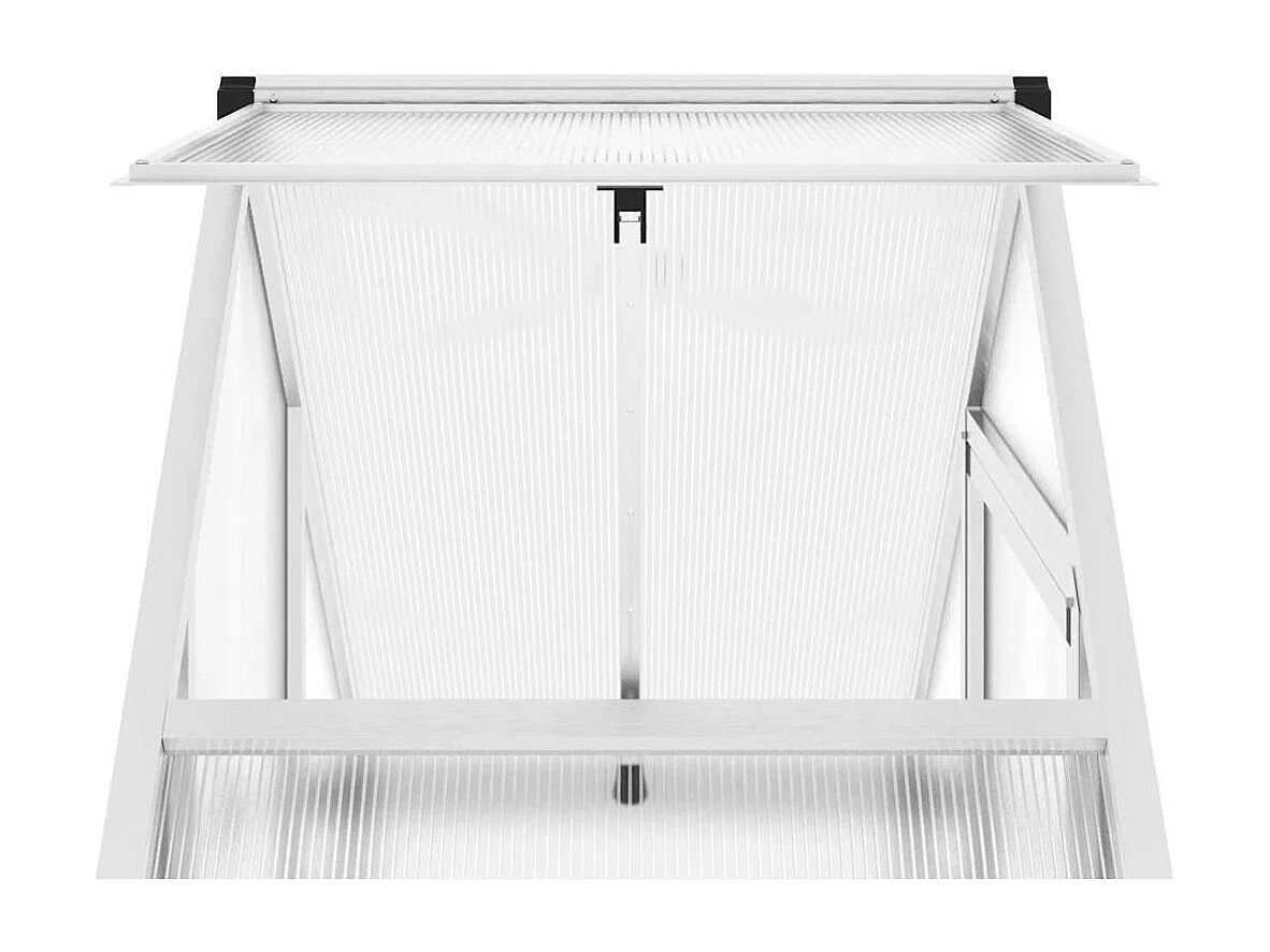 Serra tenda riparo piante fiori ortaggi con base telaio argento 169 x 58 x 202 cm alluminio argento 02_0044520