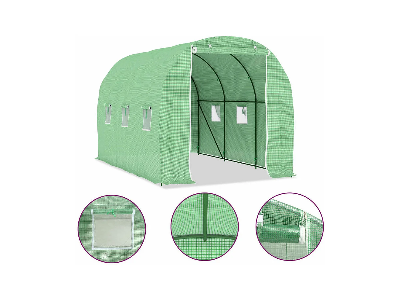 Serra tenda riparo piante fiori ortaggi 686 m² 343 x 2 x 2 m verde 02_0044452