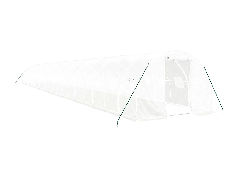 Serra tenda riparo piante fiori ortaggi con struttura in acciaio 66 m² 22 x 3 x 2 m bianco 02_0044619