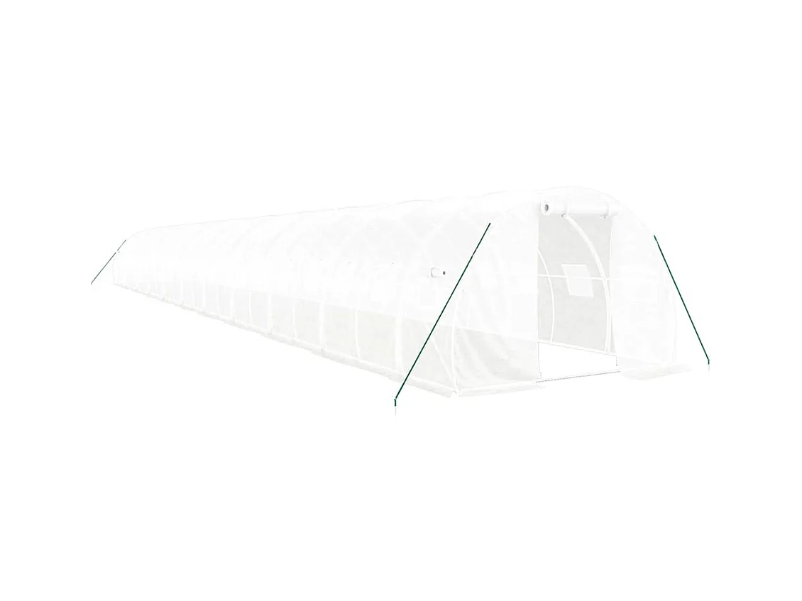 Serra tenda riparo piante fiori ortaggi con struttura in acciaio 66 m² 22 x 3 x 2 m bianco 02_0044619