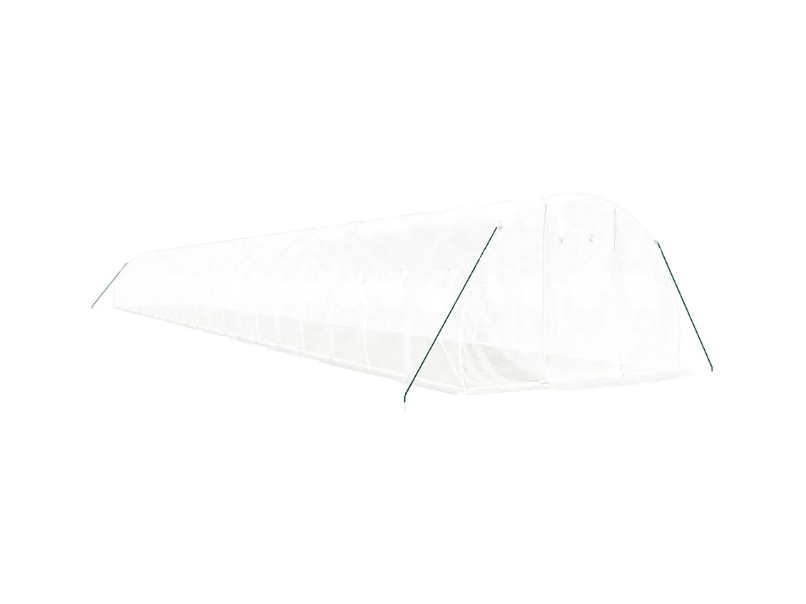 Serra tenda riparo piante fiori ortaggi con struttura in acciaio 66 m² 22 x 3 x 2 m bianco 02_0044619