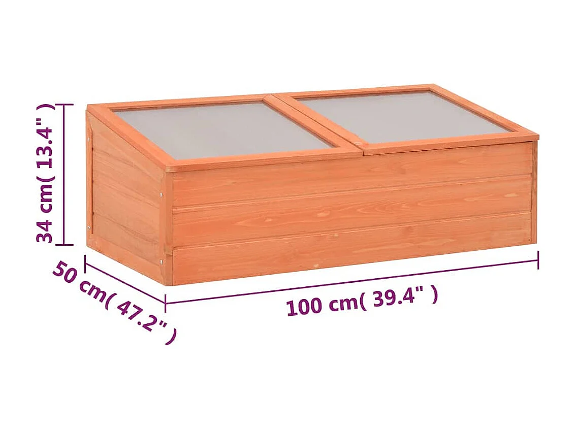 Serre tente abri plante bois marron 100 x 50 x 34 cm 02_0044650