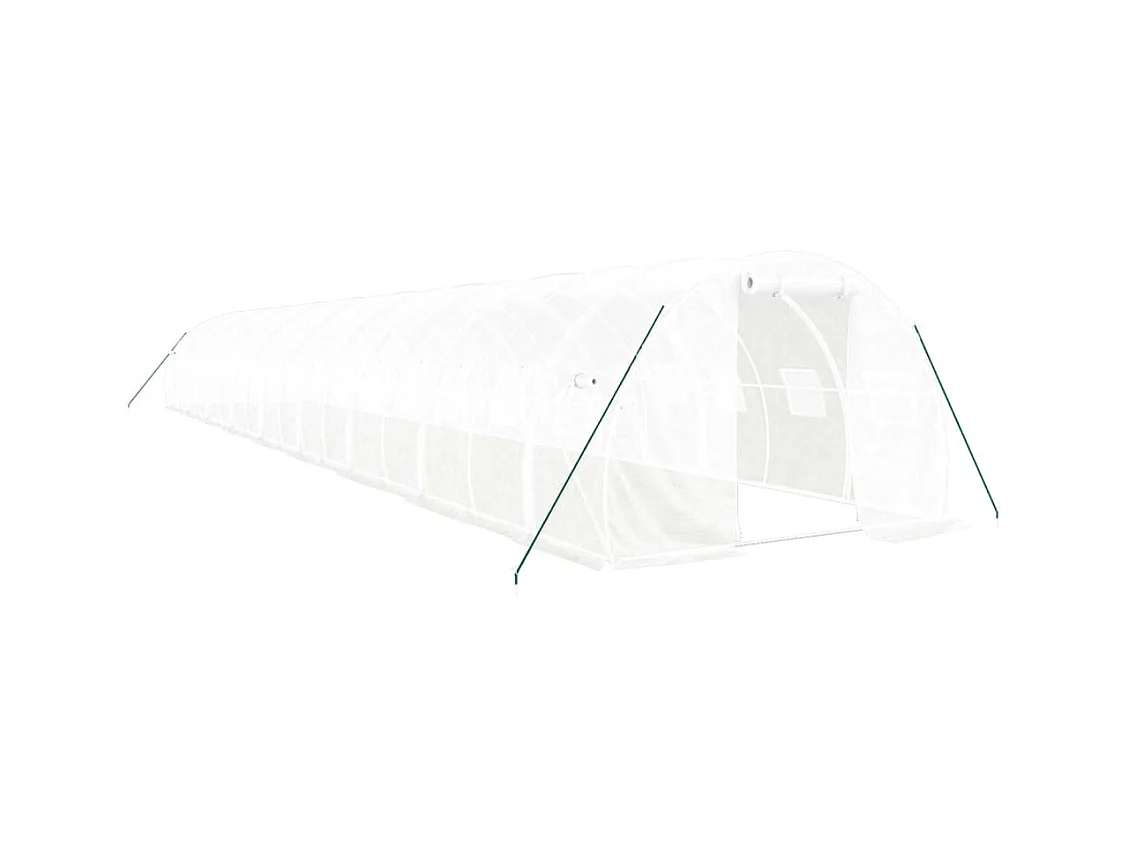 Serra tenda riparo piante fiori ortaggi con struttura in acciaio 54 m² 18 x 3 x 2 m bianco 02_0044605