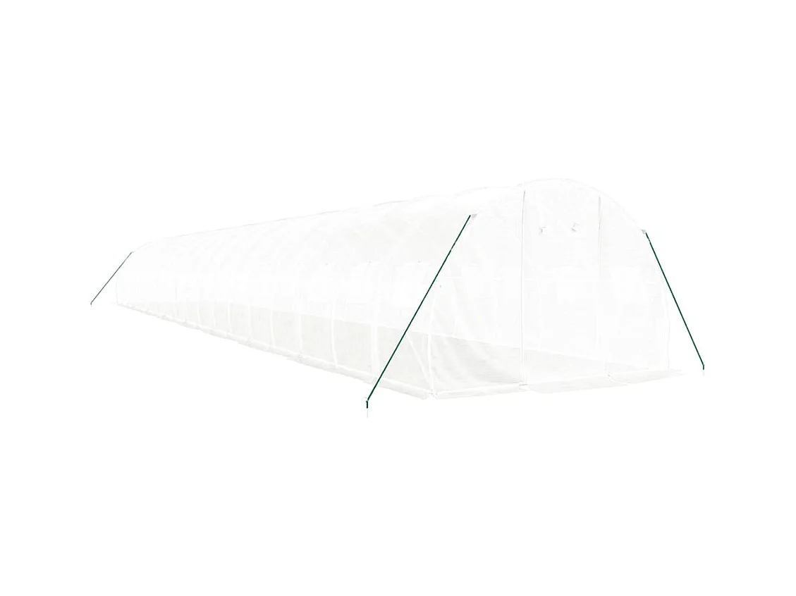 Serra tenda riparo piante fiori ortaggi con struttura in acciaio 54 m² 18 x 3 x 2 m bianco 02_0044605