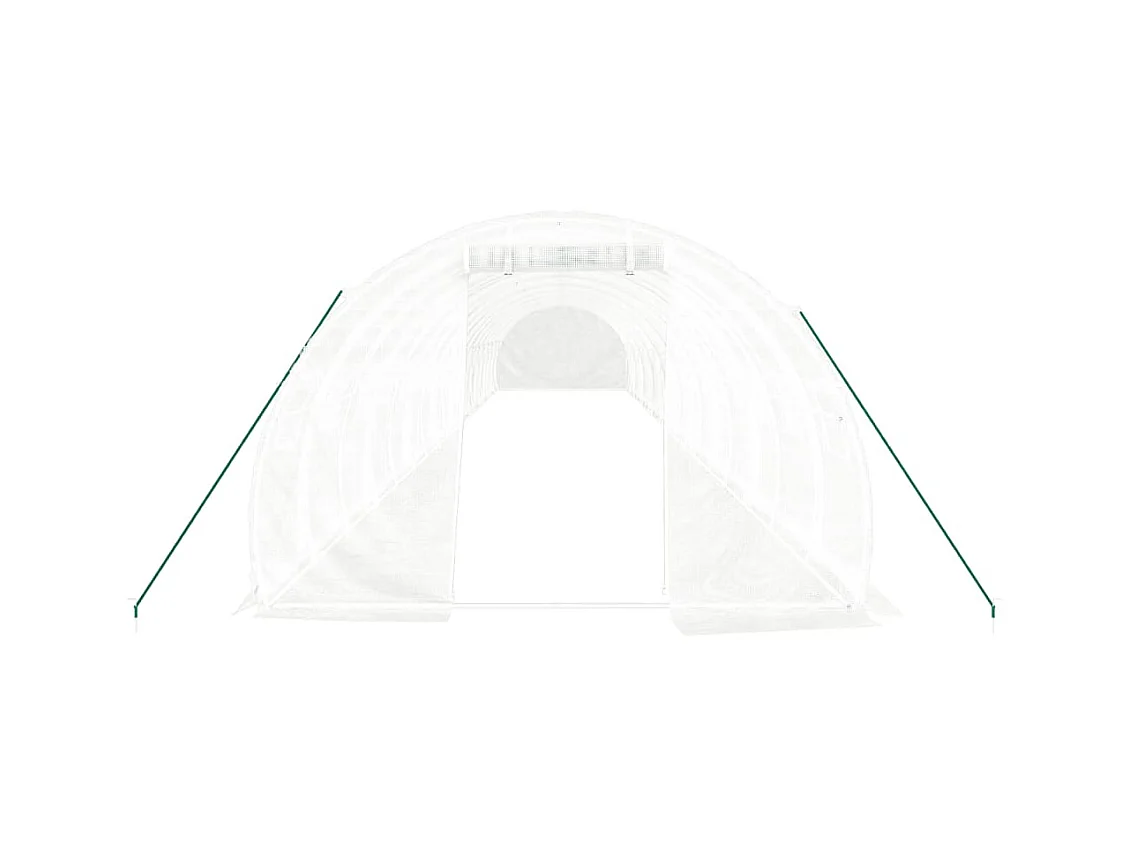 Serra tenda riparo piante fiori ortaggi con struttura in acciaio 54 m² 18 x 3 x 2 m bianco 02_0044605