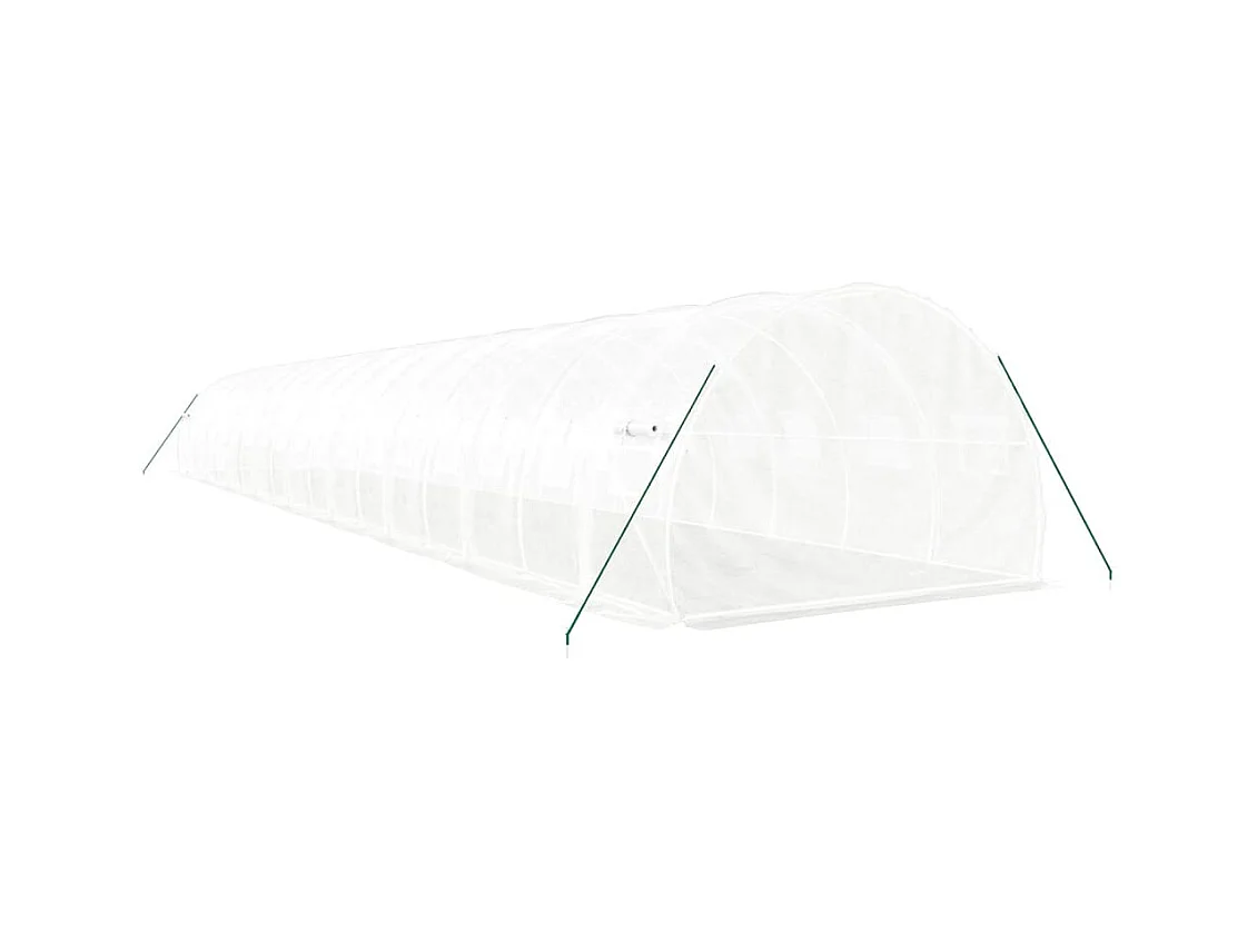 Serra tenda riparo piante fiori ortaggi con struttura in acciaio 54 m² 18 x 3 x 2 m bianco 02_0044605