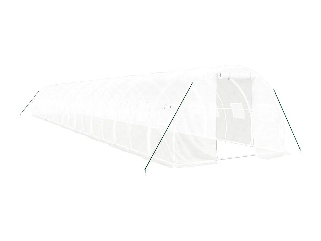 Serra tenda riparo piante fiori ortaggi con struttura in acciaio 54 m² 18 x 3 x 2 m bianco 02_0044605
