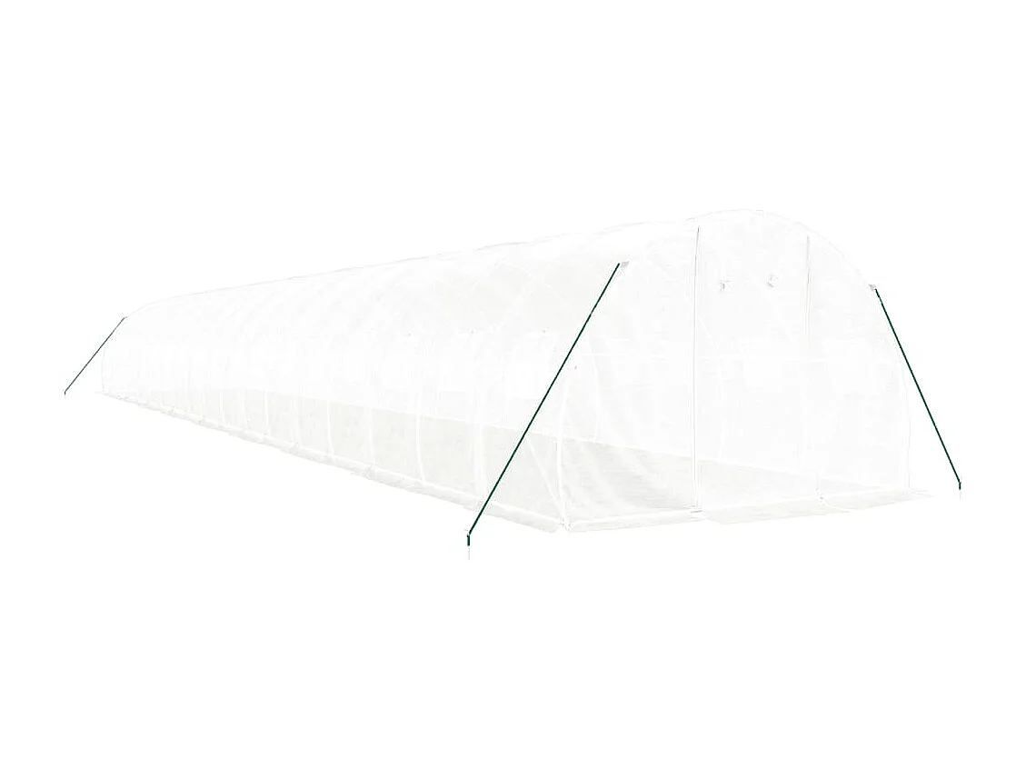 Serra tenda riparo piante fiori ortaggi con struttura in acciaio 54 m² 18 x 3 x 2 m bianco 02_0044605
