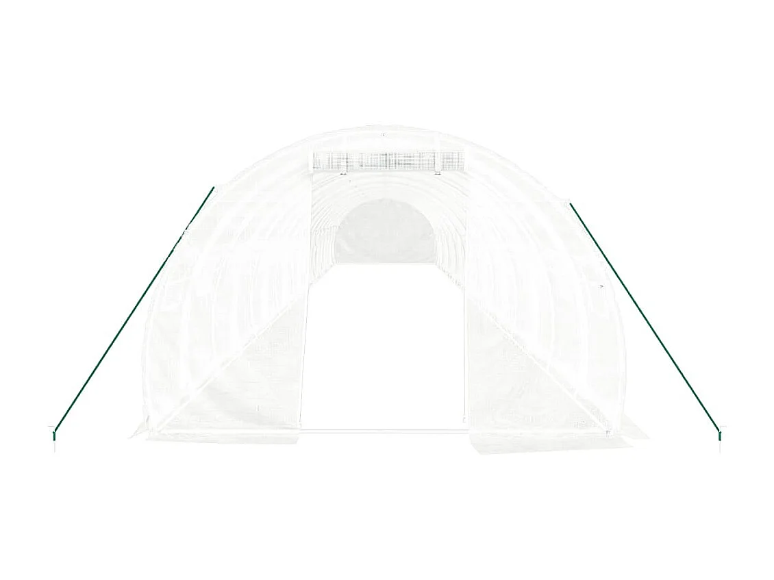 Serra tenda riparo piante fiori ortaggi con struttura in acciaio 54 m² 18 x 3 x 2 m bianco 02_0044605