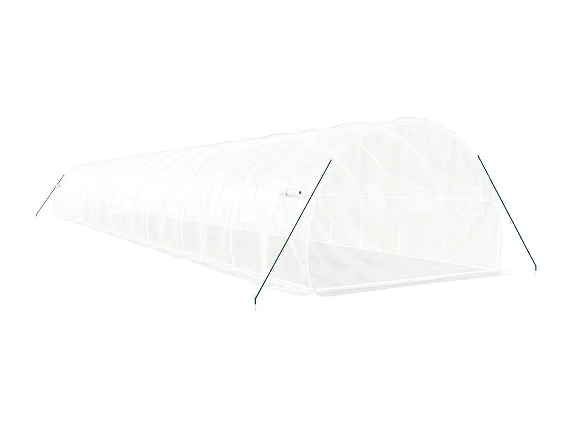 Serra tenda riparo piante fiori ortaggi con struttura in acciaio 54 m² 18 x 3 x 2 m bianco 02_0044605