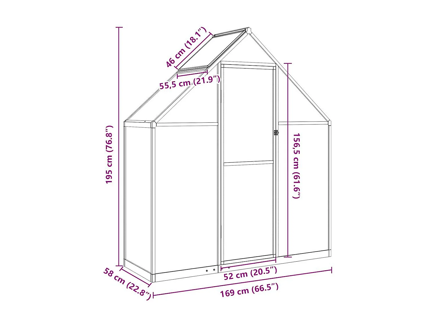 Serre tente abri plante aluminium 169 x 58 x 195 cm 02_0044517