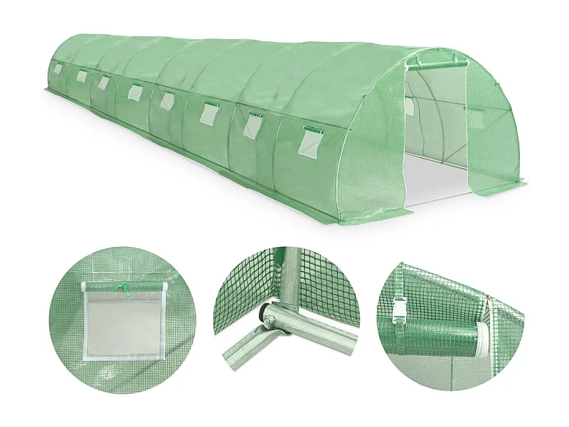 Invernadero de carpa para plantas flores y verduras 36 m² 1200 x 300 x 200 cm verde 02_0044446