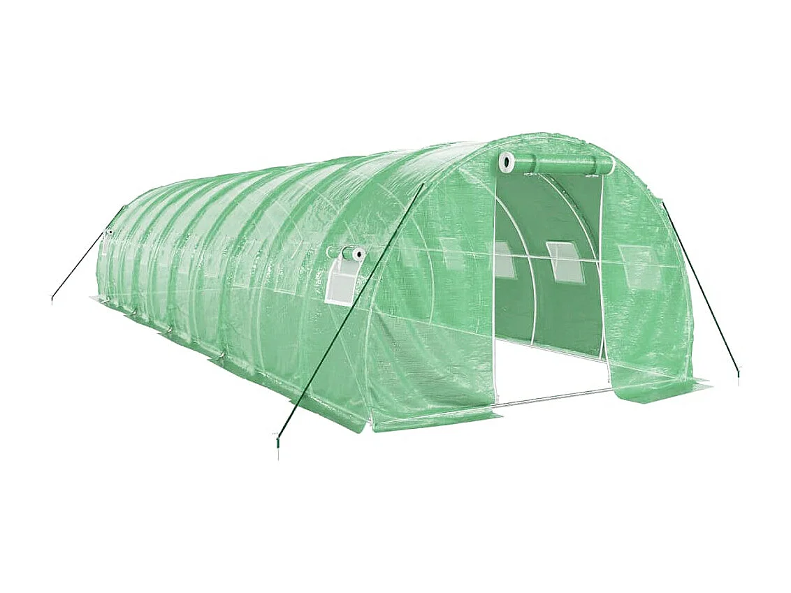 Estufa tenda abrigo planta flor hortaliças com estrutura de aço 30 m² 10 x 3 x 2 m verde 02_0044570
