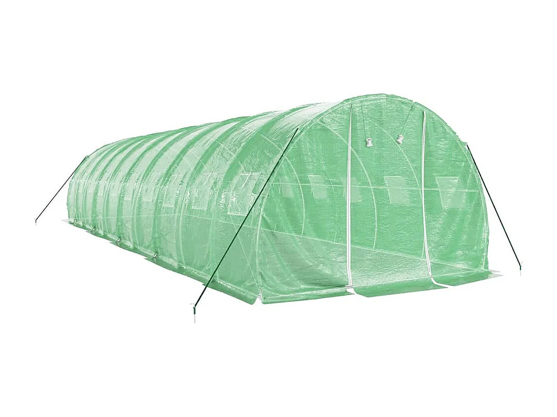 Estufa tenda abrigo planta flor hortaliças com estrutura de aço 30 m² 10 x 3 x 2 m verde 02_0044570
