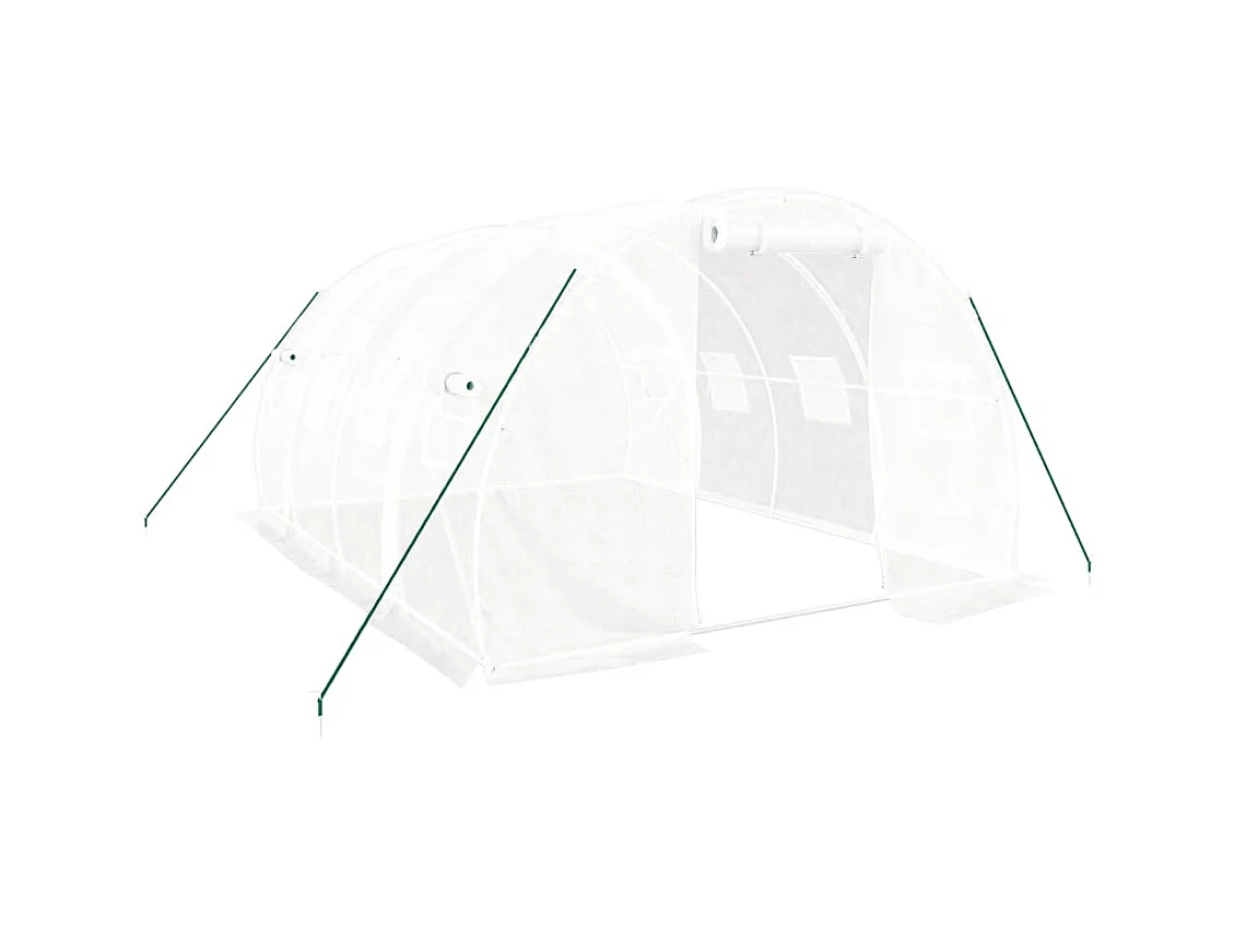 Serra tenda riparo piante fiori ortaggi con struttura in acciaio 12 m² 4 x 3 x 2 m bianca 02_0044535