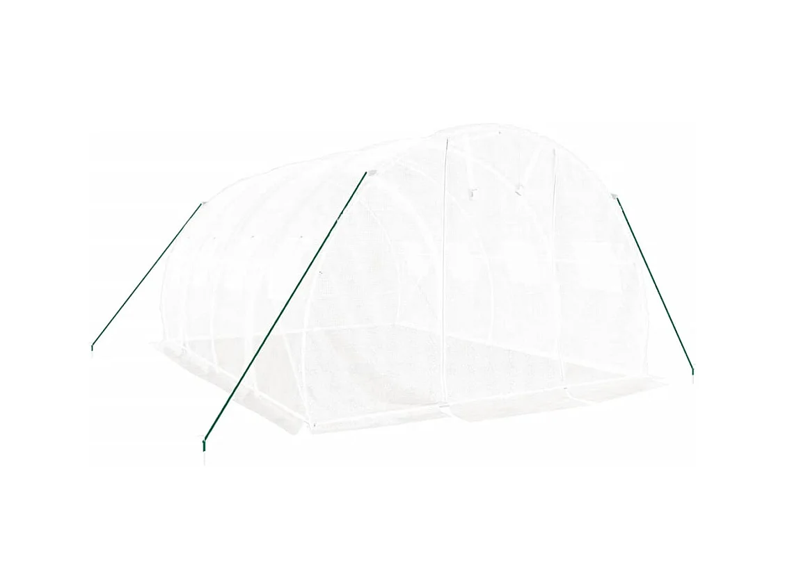 Serra tenda riparo piante fiori ortaggi con struttura in acciaio 12 m² 4 x 3 x 2 m bianca 02_0044535