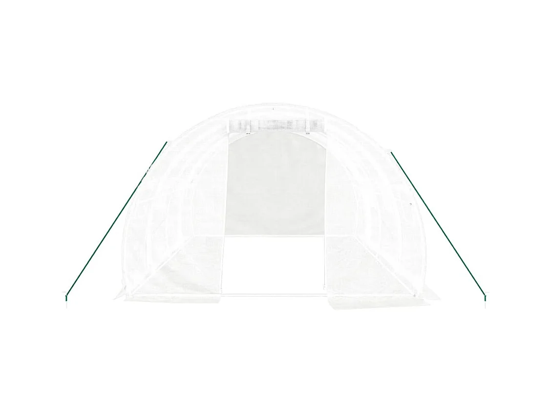 Serra tenda riparo piante fiori ortaggi con struttura in acciaio 12 m² 4 x 3 x 2 m bianca 02_0044535