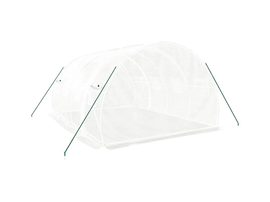 Serra tenda riparo piante fiori ortaggi con struttura in acciaio 12 m² 4 x 3 x 2 m bianca 02_0044535