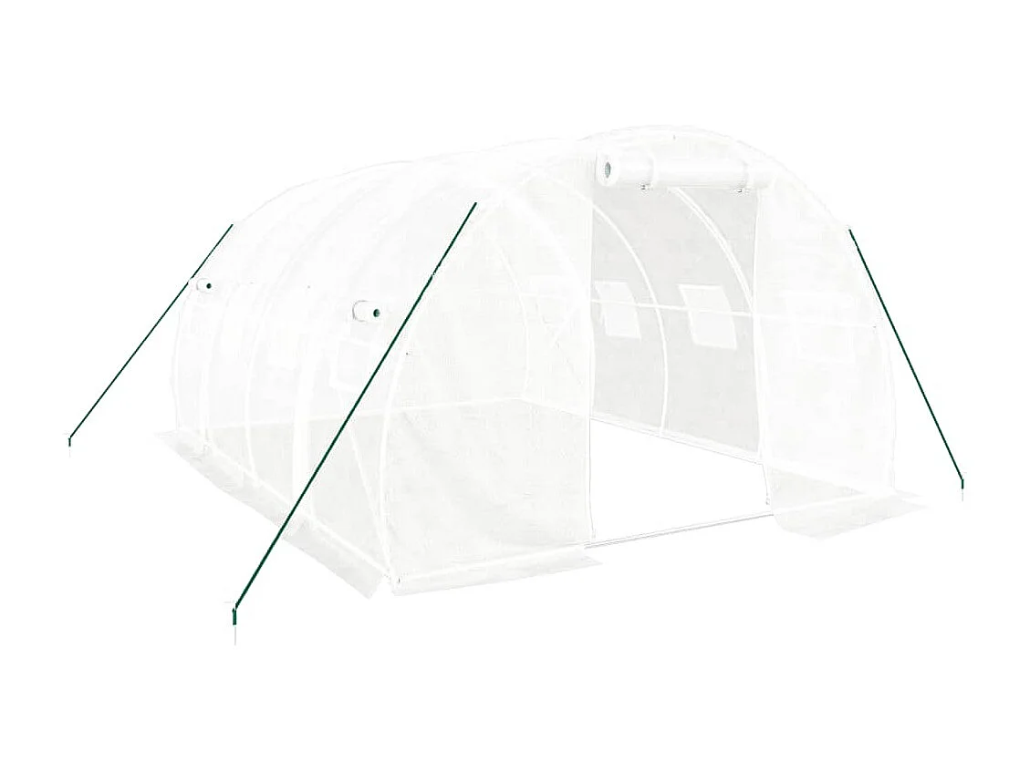 Tenda de estufa abrigo para plantas flores vegetais com estrutura de aço 12 m² 4 x 3 x 2 m branco 02_0044535