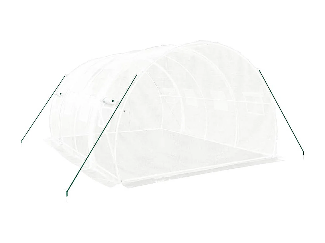 Tenda de estufa abrigo para plantas flores vegetais com estrutura de aço 12 m² 4 x 3 x 2 m branco 02_0044535