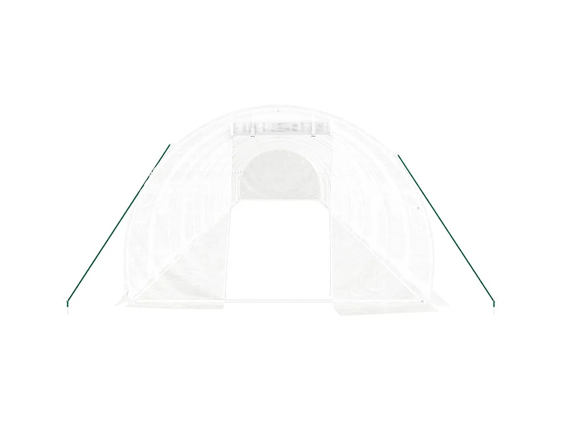 Serra tenda riparo piante fiori ortaggi con struttura in acciaio 42 m² 14 x 3 x 2 m bianco 02_0044591