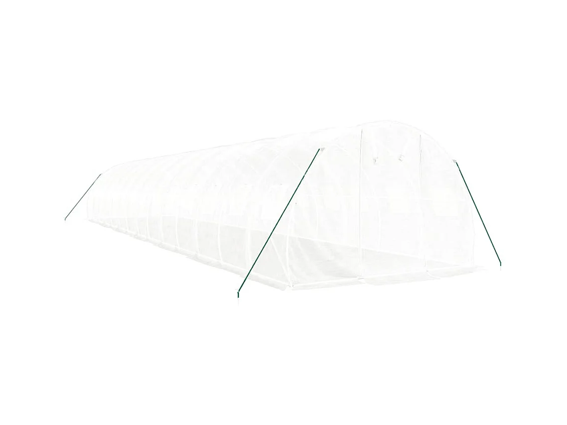 Invernadero de carpa para plantas flores y verduras con estructura de acero 42 m² 14 x 3 x 2 m color blanco 02_0044591