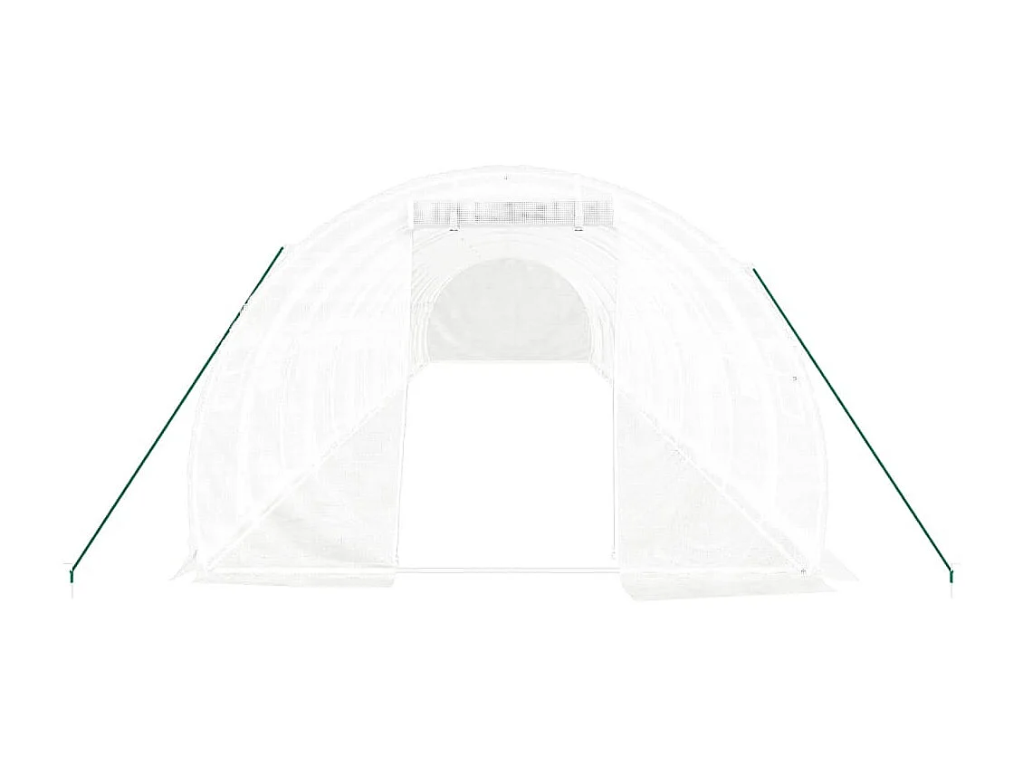 Invernadero de carpa para plantas flores y verduras con estructura de acero 42 m² 14 x 3 x 2 m color blanco 02_0044591