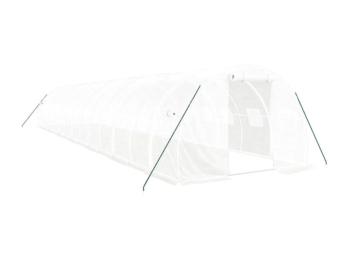 Tenda de estufa abrigo para plantas flores vegetais com estrutura de aço 42 m² 14 x 3 x 2 m branco 02_0044591