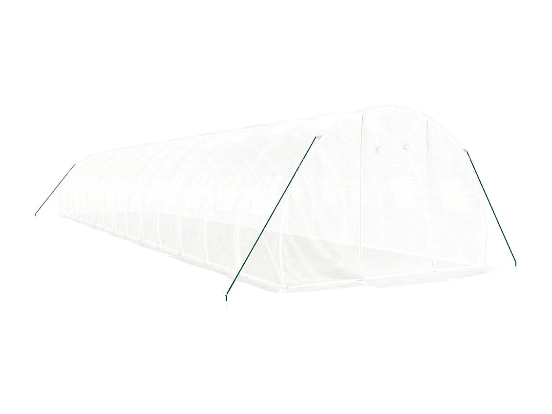 Tenda de estufa abrigo para plantas flores vegetais com estrutura de aço 42 m² 14 x 3 x 2 m branco 02_0044591