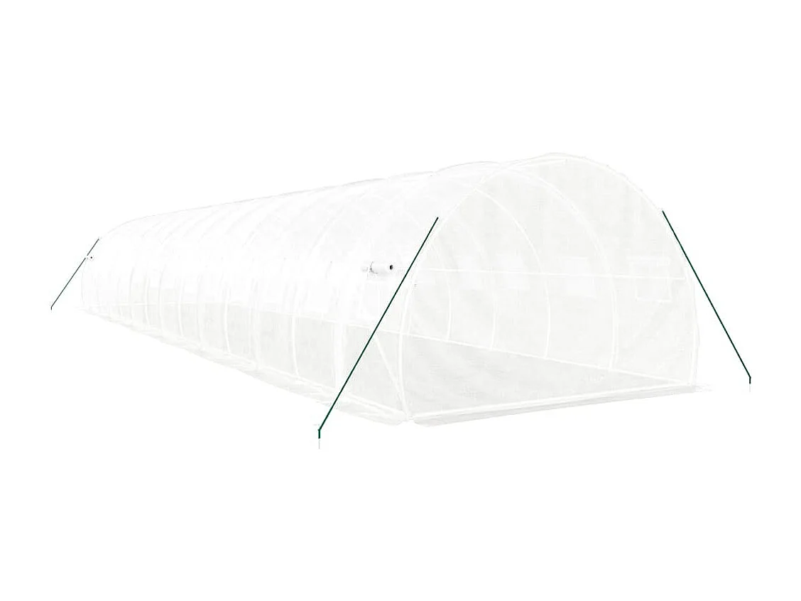 Tenda de estufa abrigo para plantas flores vegetais com estrutura de aço 42 m² 14 x 3 x 2 m branco 02_0044591