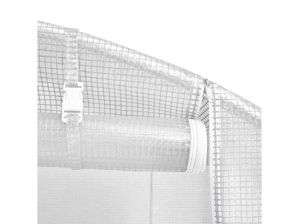 Tenda de estufa abrigo para plantas flores vegetais com estrutura de aço 42 m² 14 x 3 x 2 m branco 02_0044591