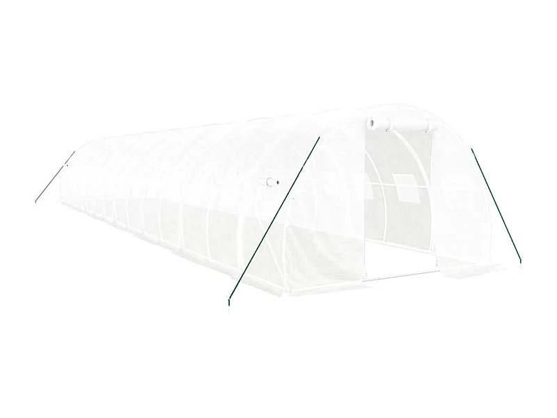 Tenda de estufa abrigo para plantas flores vegetais com estrutura de aço 42 m² 14 x 3 x 2 m branco 02_0044591