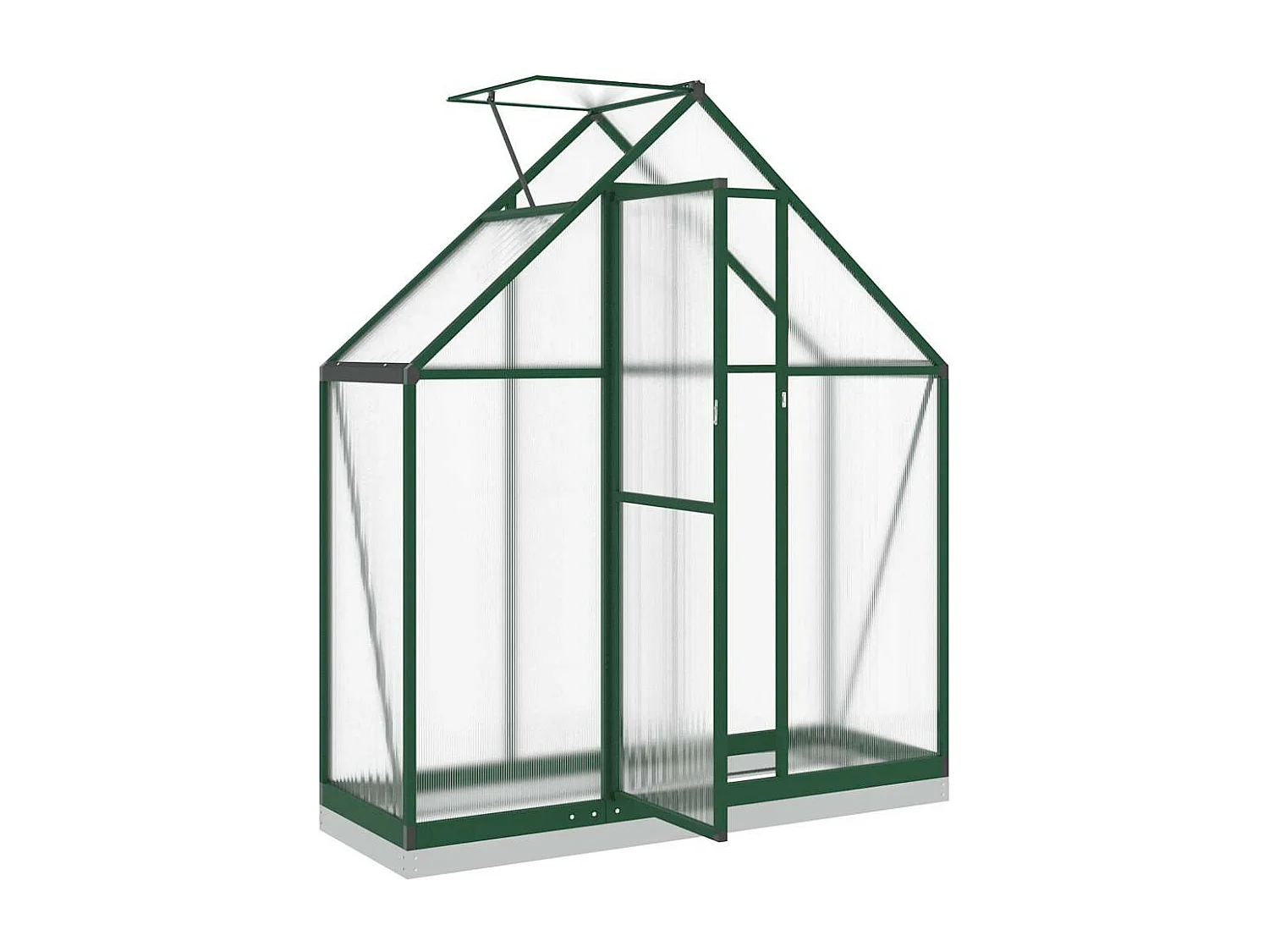 Tenda de estufa abrigo para plantas flores vegetais com estrutura de base 169 x 58 x 202 cm alumínio verde 02_0044495