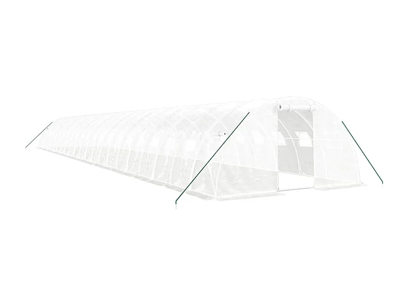 Serra tenda riparo piante fiori ortaggi con struttura in acciaio 88 m² 22 x 4 x 2 m bianco 02_0044639