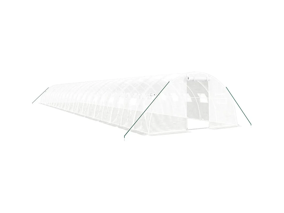Serra tenda riparo piante fiori ortaggi con struttura in acciaio 88 m² 22 x 4 x 2 m bianco 02_0044639