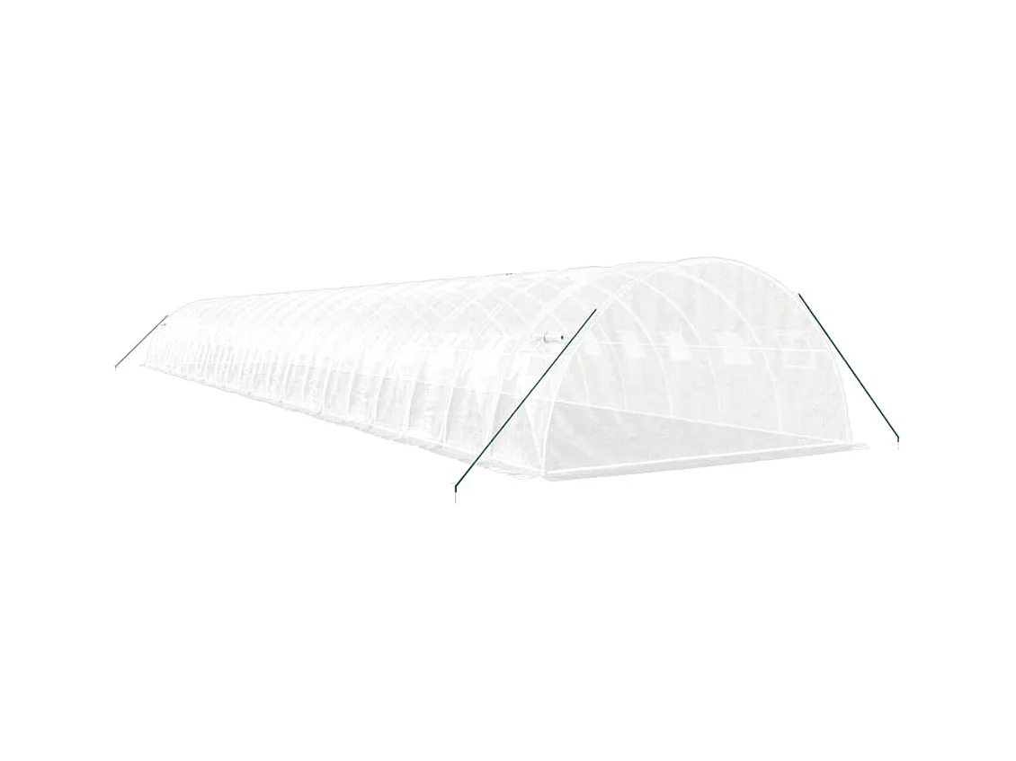 Serra tenda riparo piante fiori ortaggi con struttura in acciaio 88 m² 22 x 4 x 2 m bianco 02_0044639