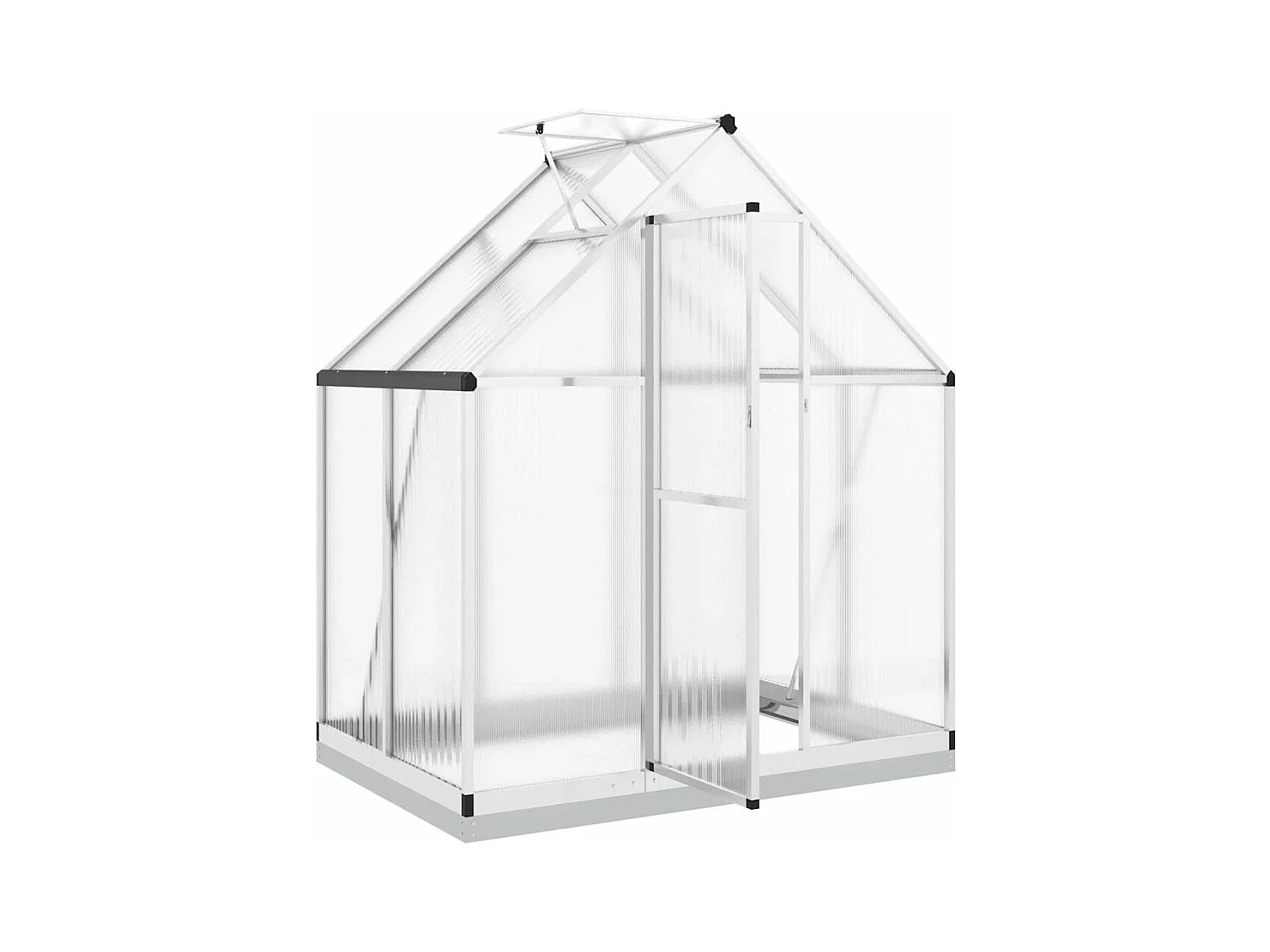 Serra tenda riparo piante fiori ortaggi con base telaio argento 169 x 114 x 202 cm alluminio argento 02_0044518