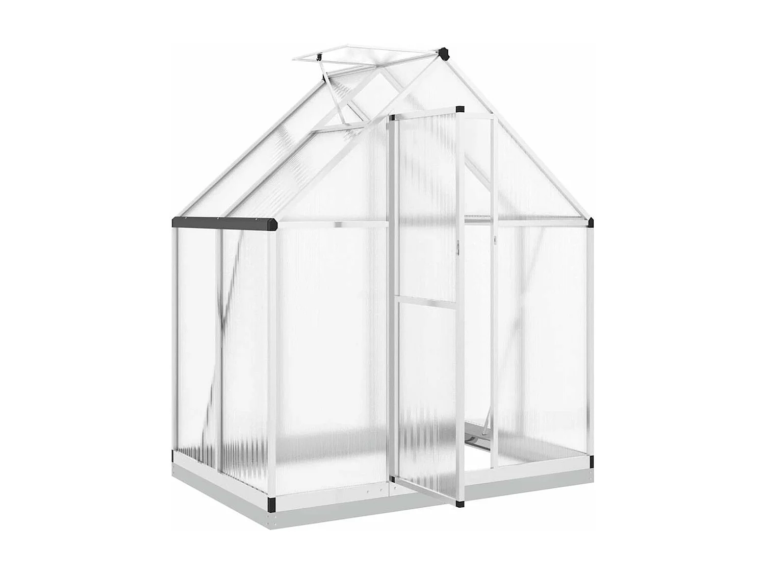 Tenda de estufa abrigo planta flor vegetais com estrutura de base prateada 169 x 114 x 202 cm alumínio Prata 02_0044518