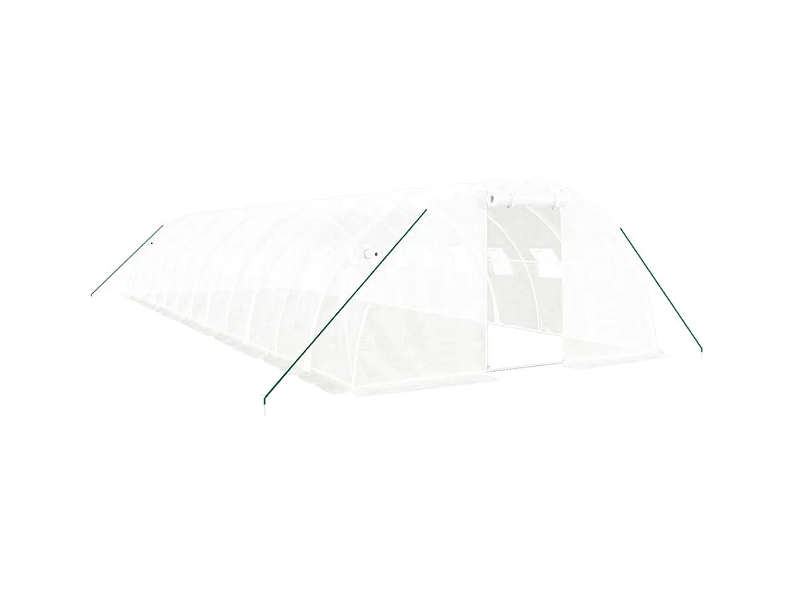 Serra tenda riparo piante fiori ortaggi con struttura in acciaio 48 m² 12 x 4 x 2 m bianco 02_0044595