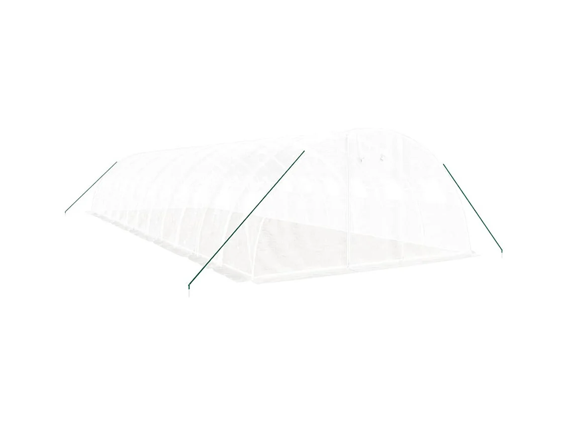 Serra tenda riparo piante fiori ortaggi con struttura in acciaio 48 m² 12 x 4 x 2 m bianco 02_0044595